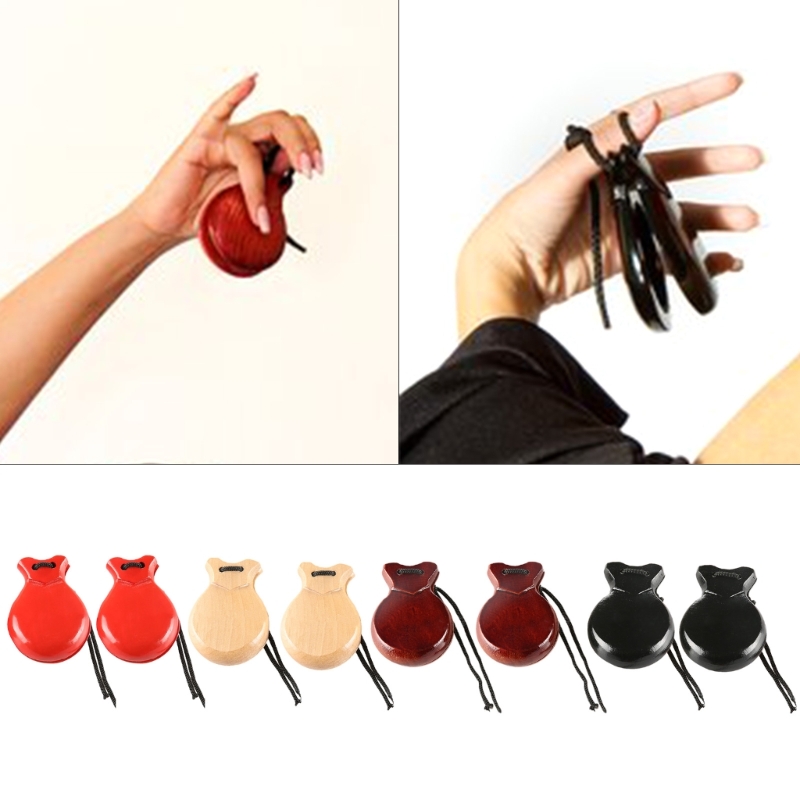 Musical Instrument Clapper - 2Pcs Traditional Castanet Spanish Castanets Flamenco