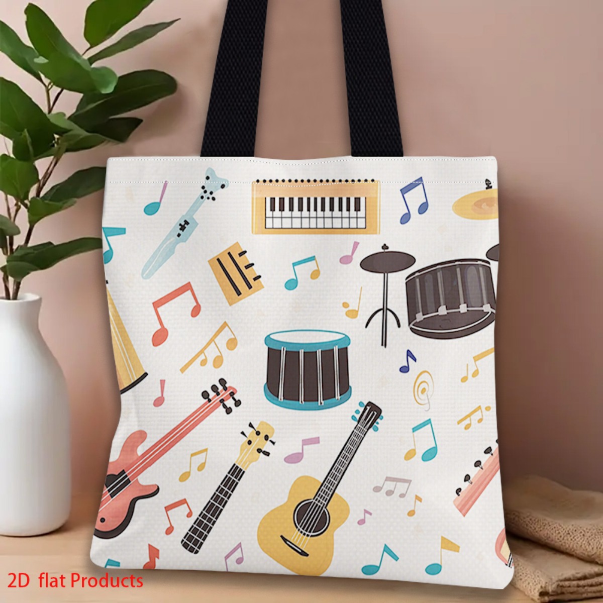 Musical Instrument Shop - Shopping Bag Featuring a Vibrant Design