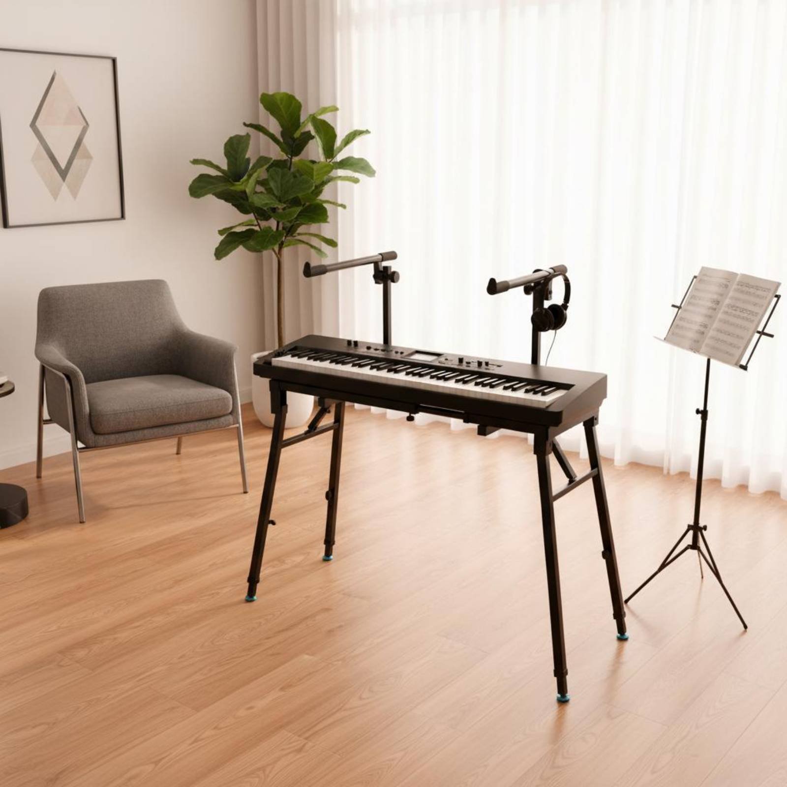 Folding Keyboard Stand Portabl - Musical Instrument Keyboard ulasan dan harga