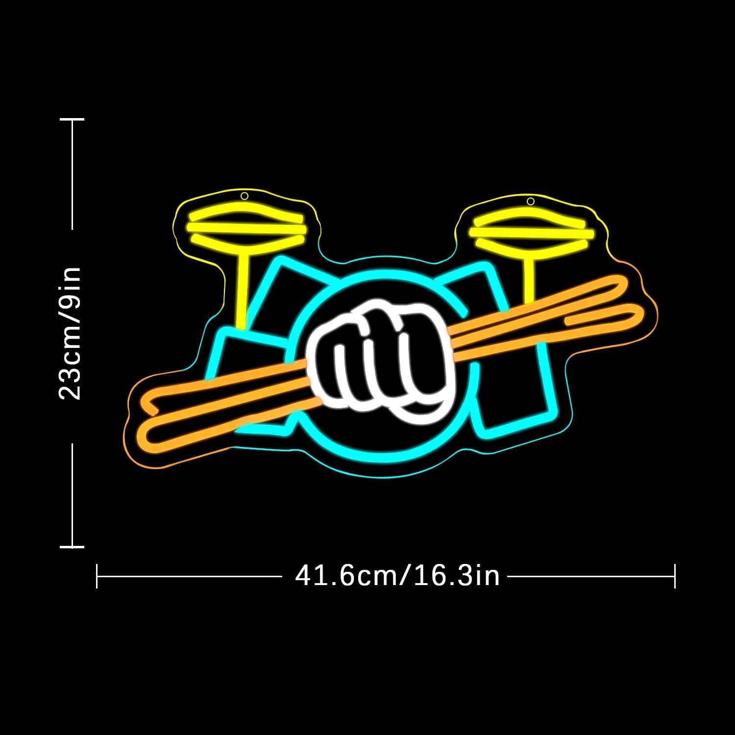 Drum Set Neon Sign USB Powered - Musical Instruments ulasan dan harga
