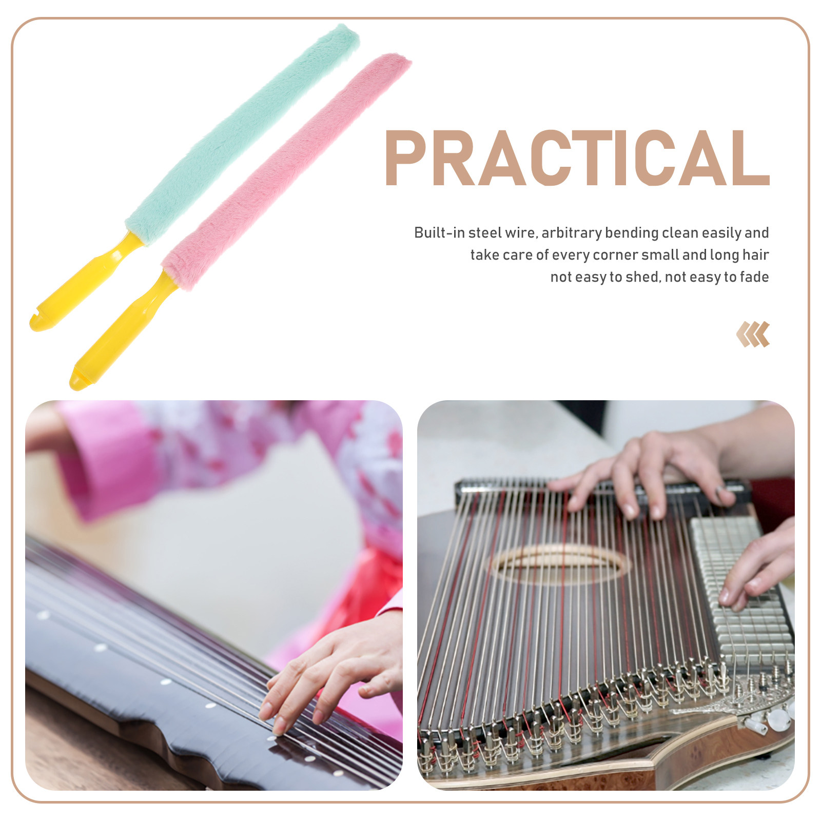 2Pcs Guzheng Cleaning Brushes  - Musical Instrument Keyboard ulasan dan harga