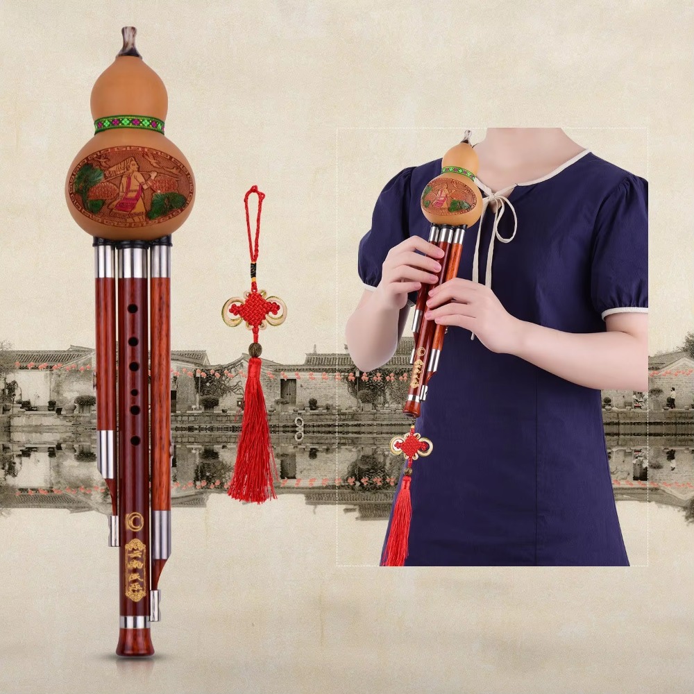 3-Tone C Key Hulusi Gourd Flut - Musical Instruments ulasan dan harga