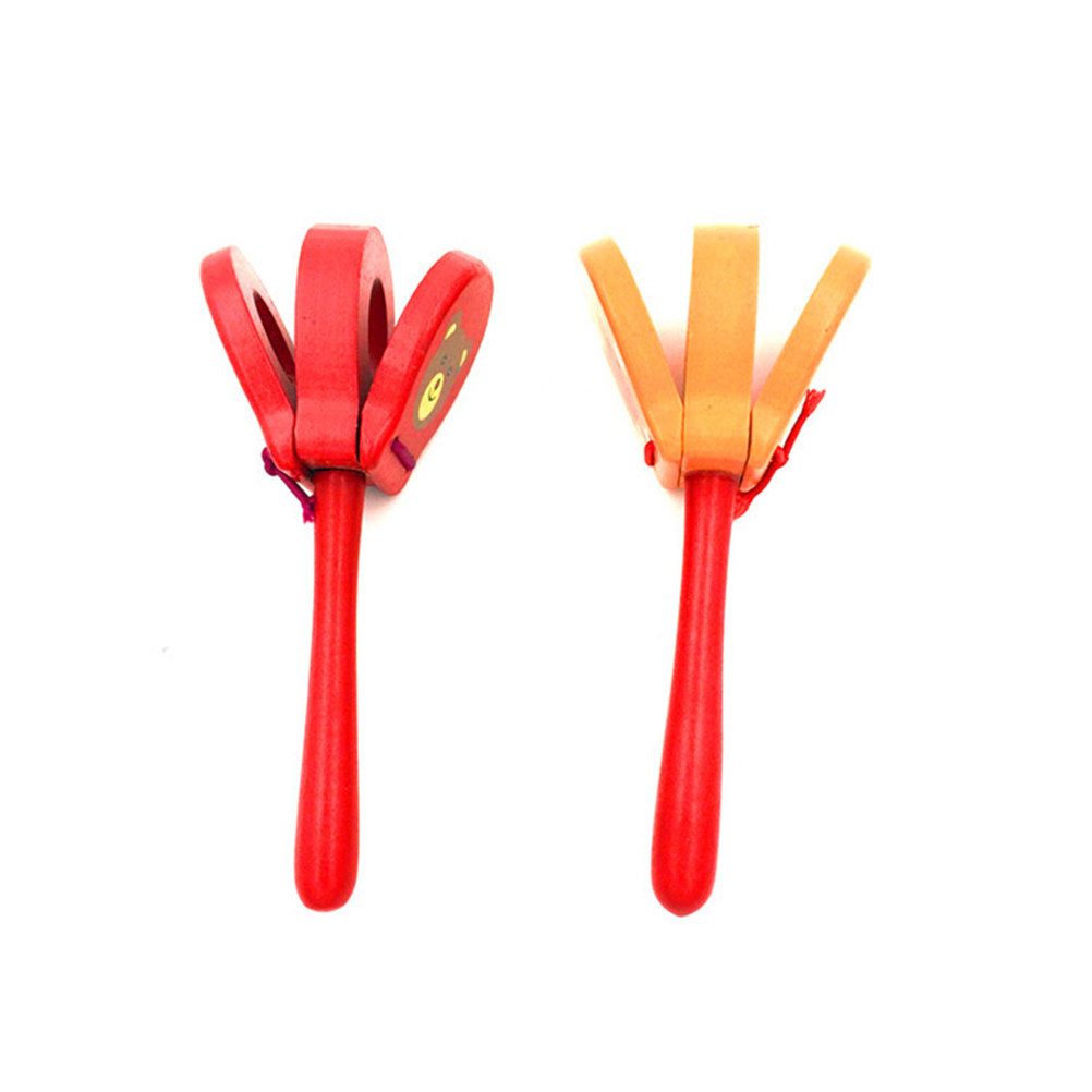 3Pcs Wooden Castanets Hand Cla - Musical Instrument Clapper ulasan dan harga