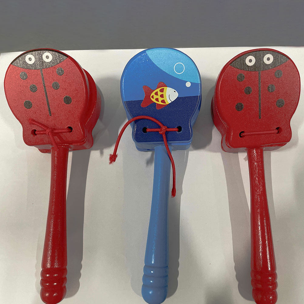 3Pcs Wooden Castanets Hand Cla - Musical Instrument Clapper ulasan dan harga