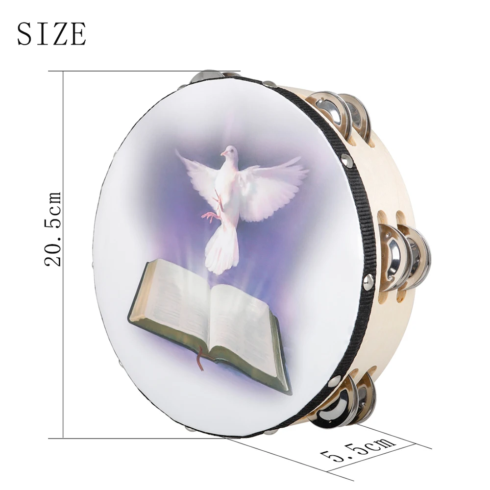 8 Inch Tambourine Peace Pigeon - Musical Instruments Game ulasan dan harga