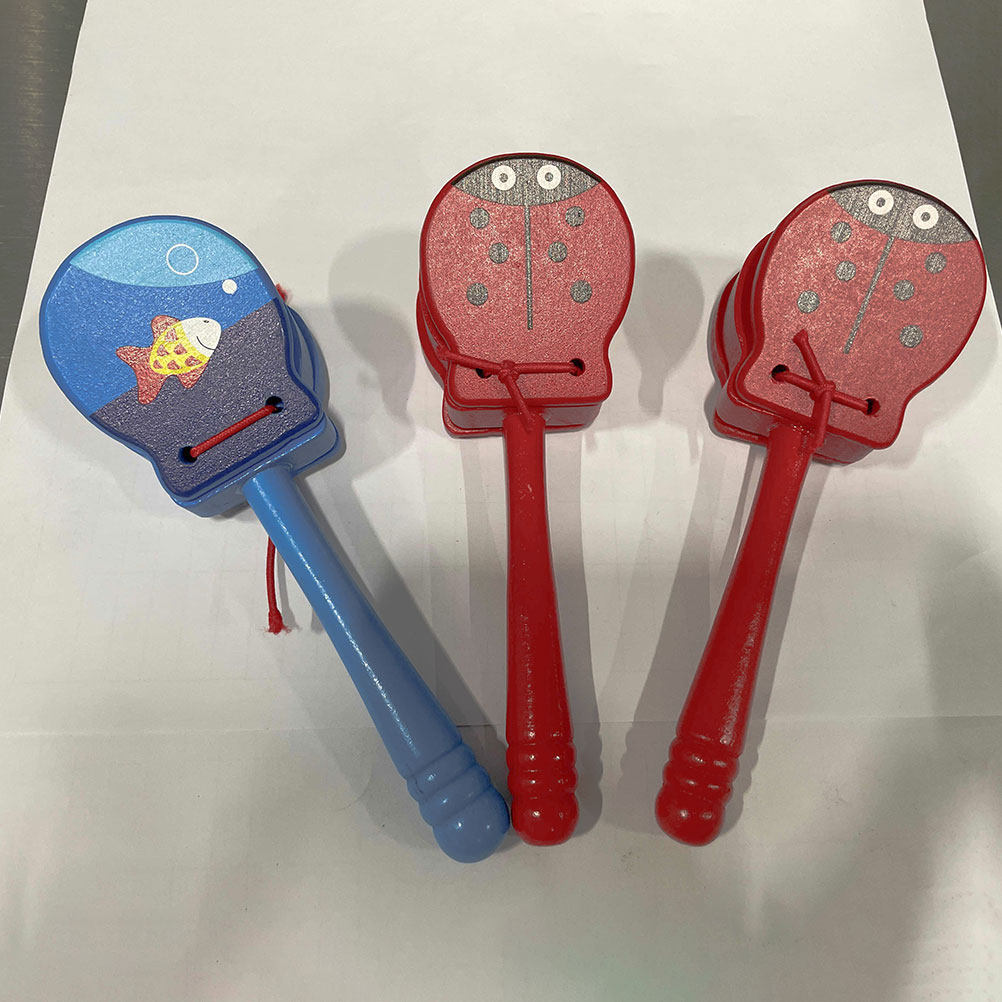3Pcs Wooden Castanets Cartoon  - Musical Instrument Clapper ulasan dan harga