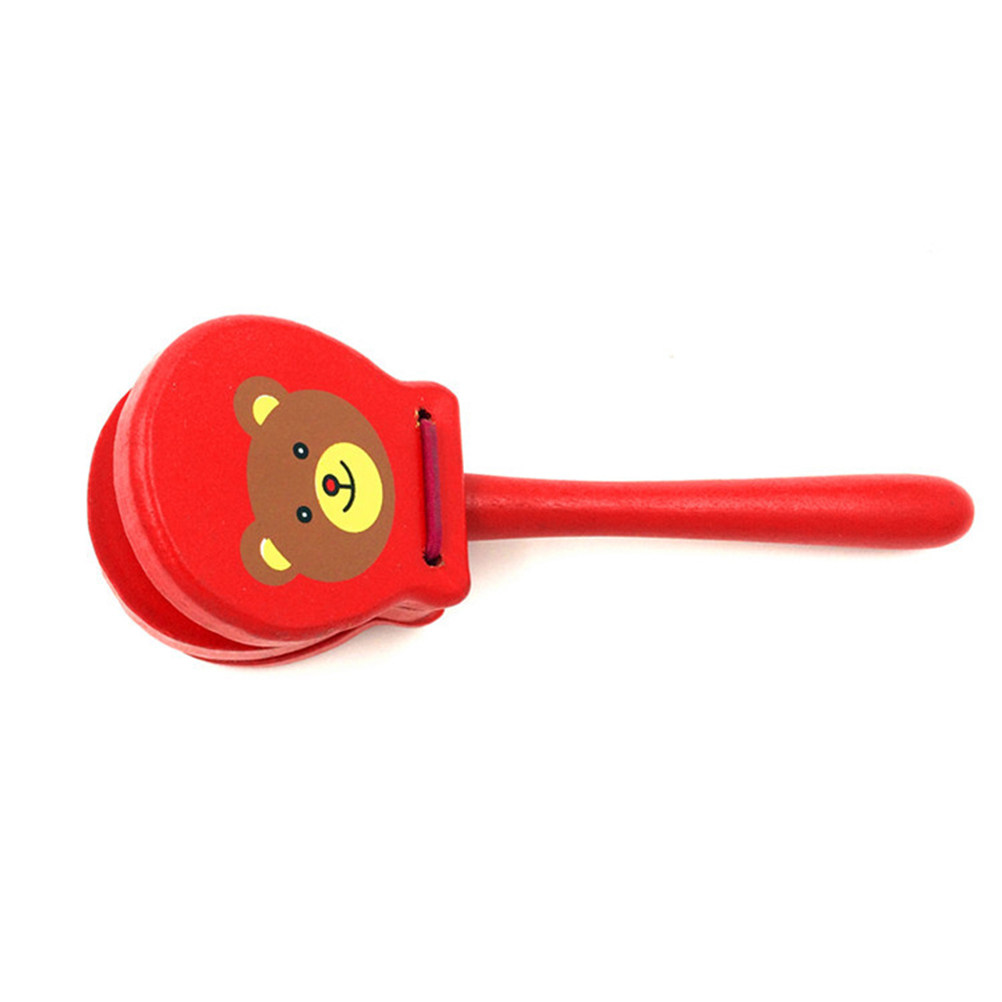 3Pcs Wooden Castanets Cartoon  - Musical Instrument Clapper ulasan dan harga