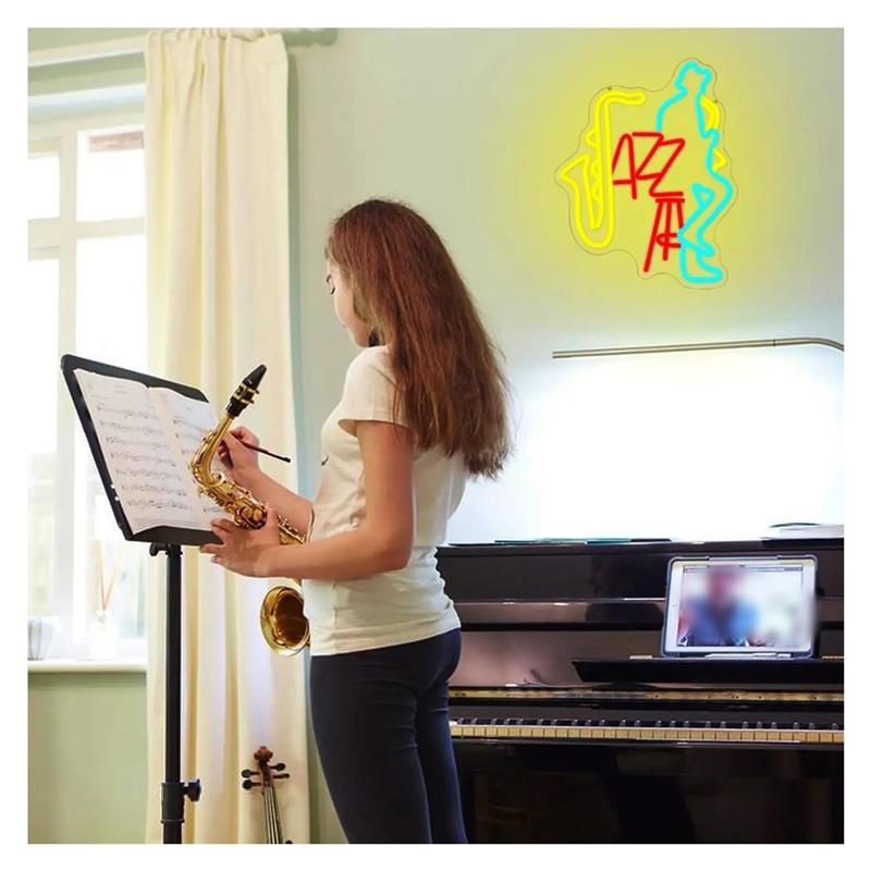 Jazz Live Neon Sign Saxophone  - Musical Instrument Shop ulasan dan harga