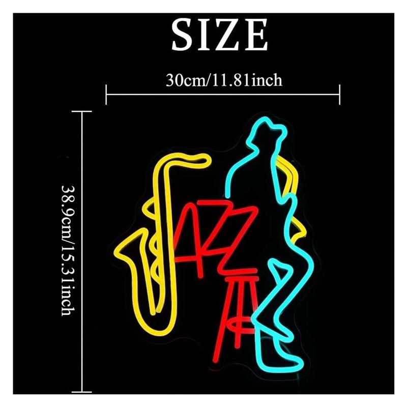 Jazz Live Neon Sign Saxophone  - Musical Instrument Shop ulasan dan harga