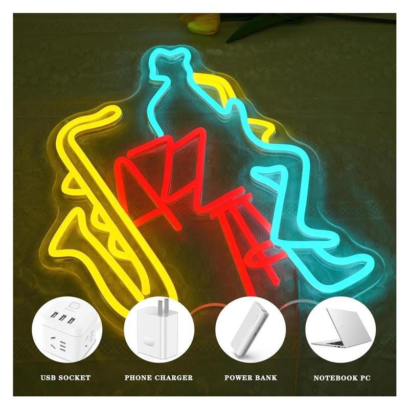 Jazz Live Neon Sign Saxophone  - Musical Instrument Shop ulasan dan harga