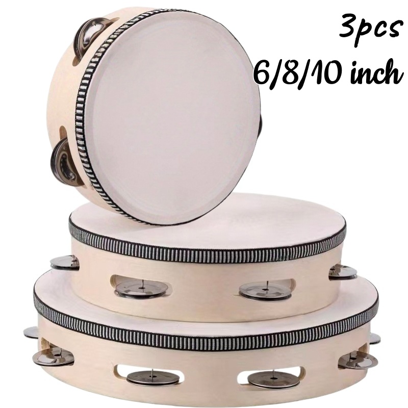 1/3pcs Wooden Tambourine 6/8/1 - Musical Instruments Game ulasan dan harga