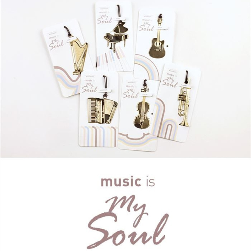 6pcs Music Metal Bookmark Gold - Musical Instrument Book ulasan dan harga