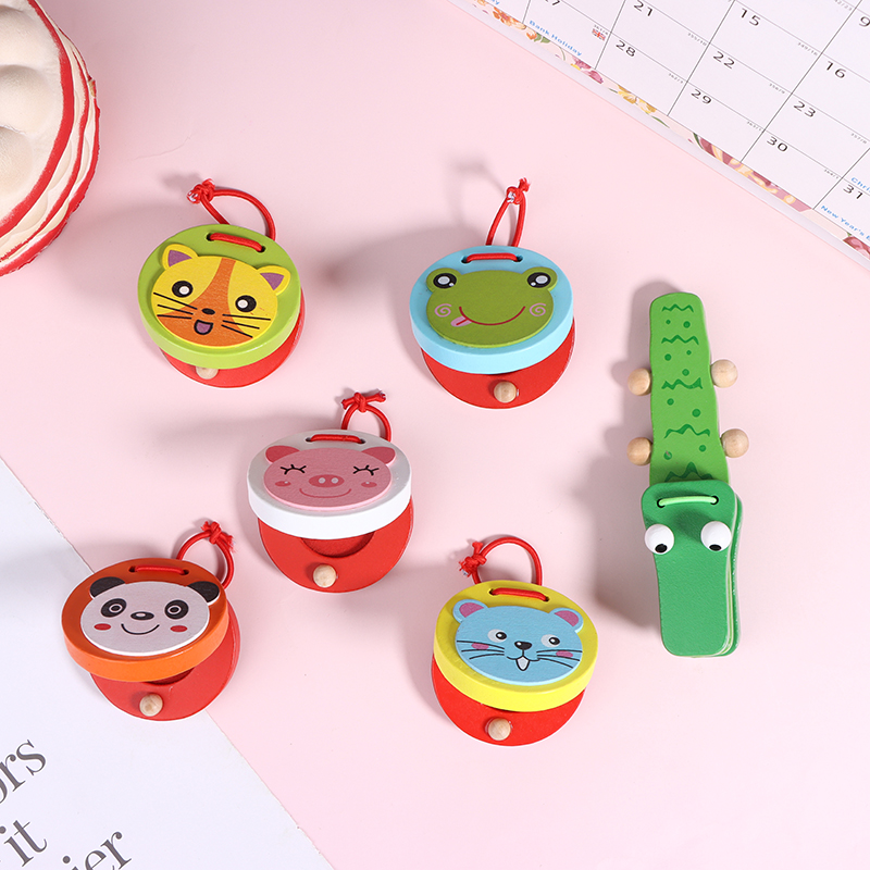 1Pc new Kids Cartoon Wooden Cr - Musical Instrument Clapper ulasan dan harga